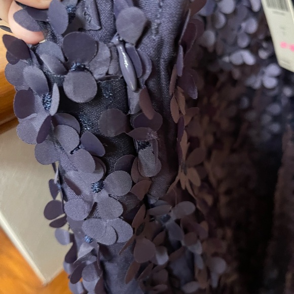 Anthropologie NWT Sz SM 3D floral appliqué dress; side zipper & pockets, lined - Picture 16 of 16